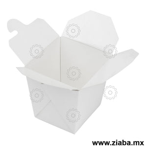 Caja de Cartón para Comida China, Blanca, 8oz - Karat