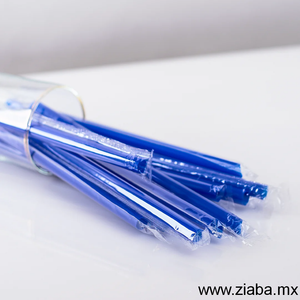 Popote estuchado para tapioca - 23cm x 10mm, Azul