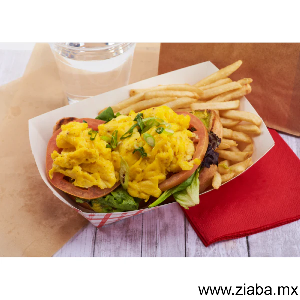 Charola de cartón para alimentos, Diseño Rojo y Blanco - 1.360kg - Karat