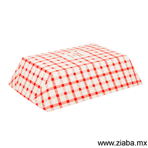 Charola de cartón para alimentos, Diseño Rojo y Blanco - 1.270kg - Karat