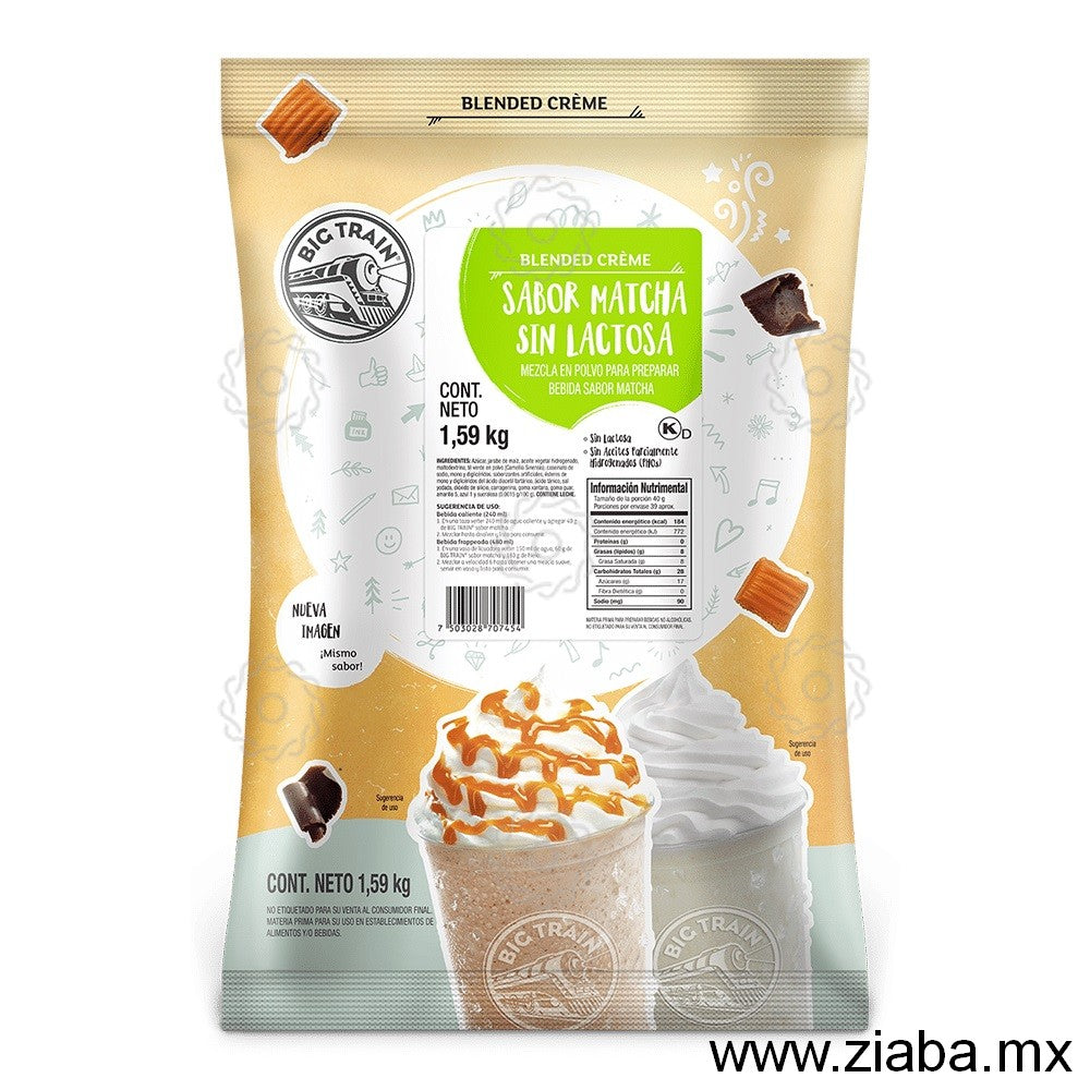 Frape Train Matcha sin Lactosa Blended Crème Frappé - Big Train - Ziaba Gourmet