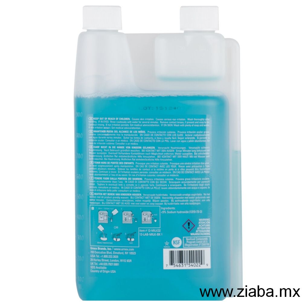 RINZA - Liquido Limpiador Alcalino para Espumador de Leche - URNEX