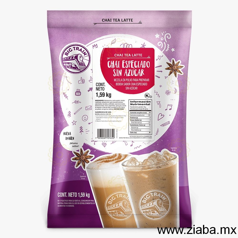 Té Chai Latte Especiado Sin Azúcar - Big Train