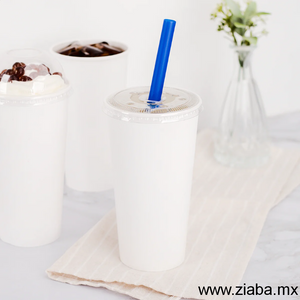 Popote estuchado para tapioca - 23cm x 10mm, Azul