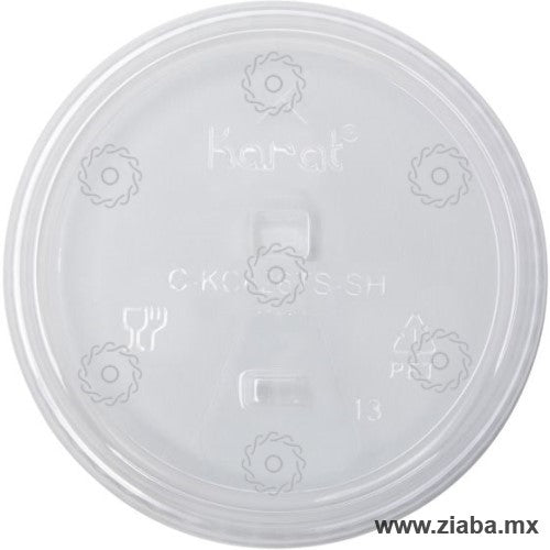 Tapa Abre Fácil para Vaso Transparente de PET para Bebidas Frías de 12-20oz, 98mm - Karat