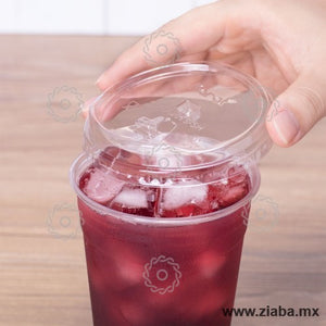 Tapa Abre Fácil para Vaso Transparente de PET para Bebidas Frías de 12-20oz, 98mm - Karat
