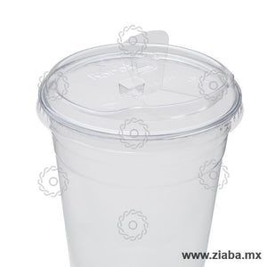 Tapa Abre Fácil para Vaso Transparente de PET para Bebidas Frías de 12-20oz, 98mm - Karat