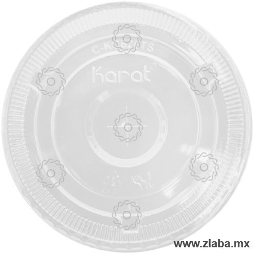 Tapa con Ranura para Popote para Vaso Transparente de PET para Bebidas Frías de 12-20oz, 98mm - Karat