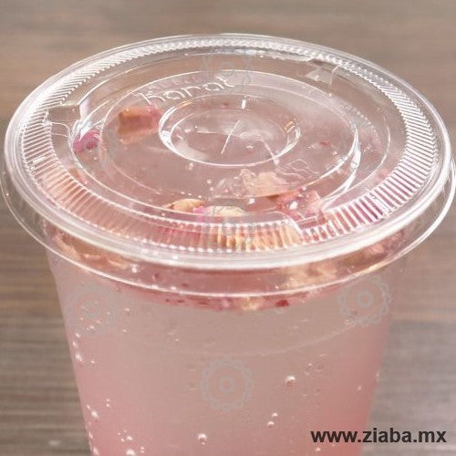 Tapa con Ranura para Popote para Vaso Transparente de PET para Bebidas -  Ziaba Gourmet