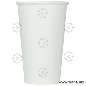 Vaso de Papel para Bebidas Frías, Blanco, 16oz - Karat