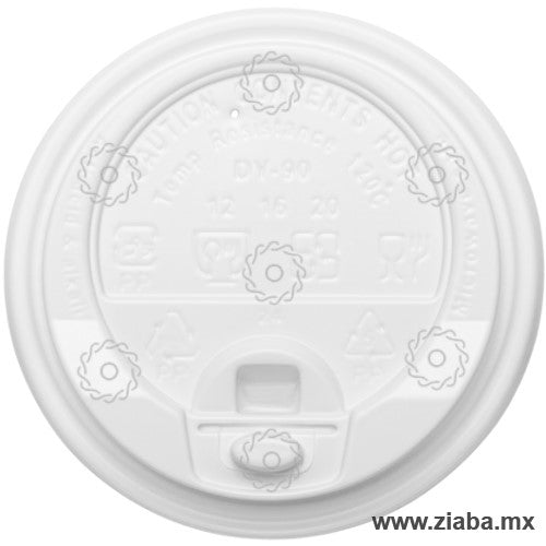 Tapa con Pestaña para Vaso de Papel para Bebidas Calientes de 10-20oz, 90mm, Varios Colores - Karat