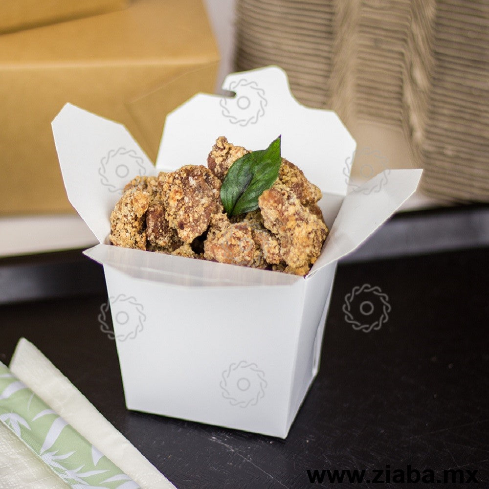 Caja de Cartón para Comida China, Blanca, 16oz - Karat