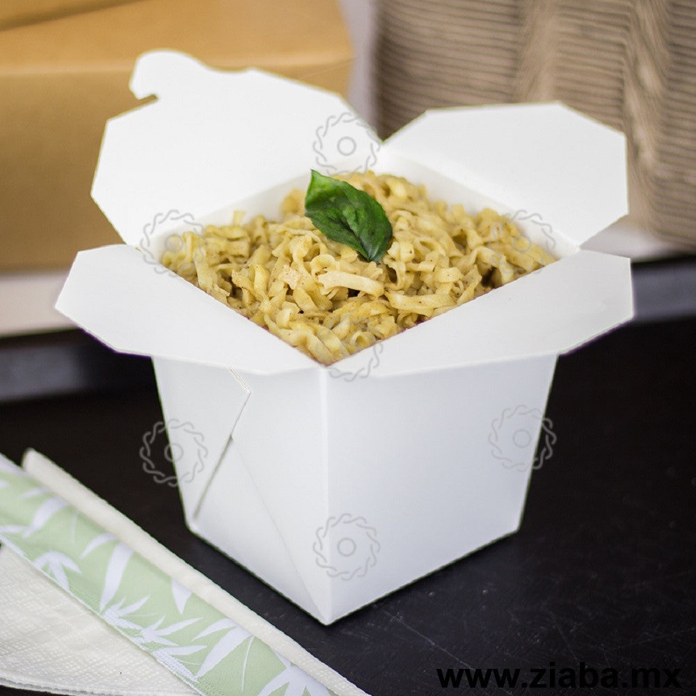 Caja de Cartón para Comida China, Blanca, 26oz - Karat - Ziaba Gourmet