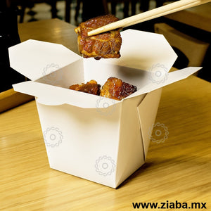 Caja de Cartón para Comida China, Blanca, 26oz - Karat