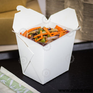 Caja de Cartón para Comida China, Blanca, 32oz - Karat