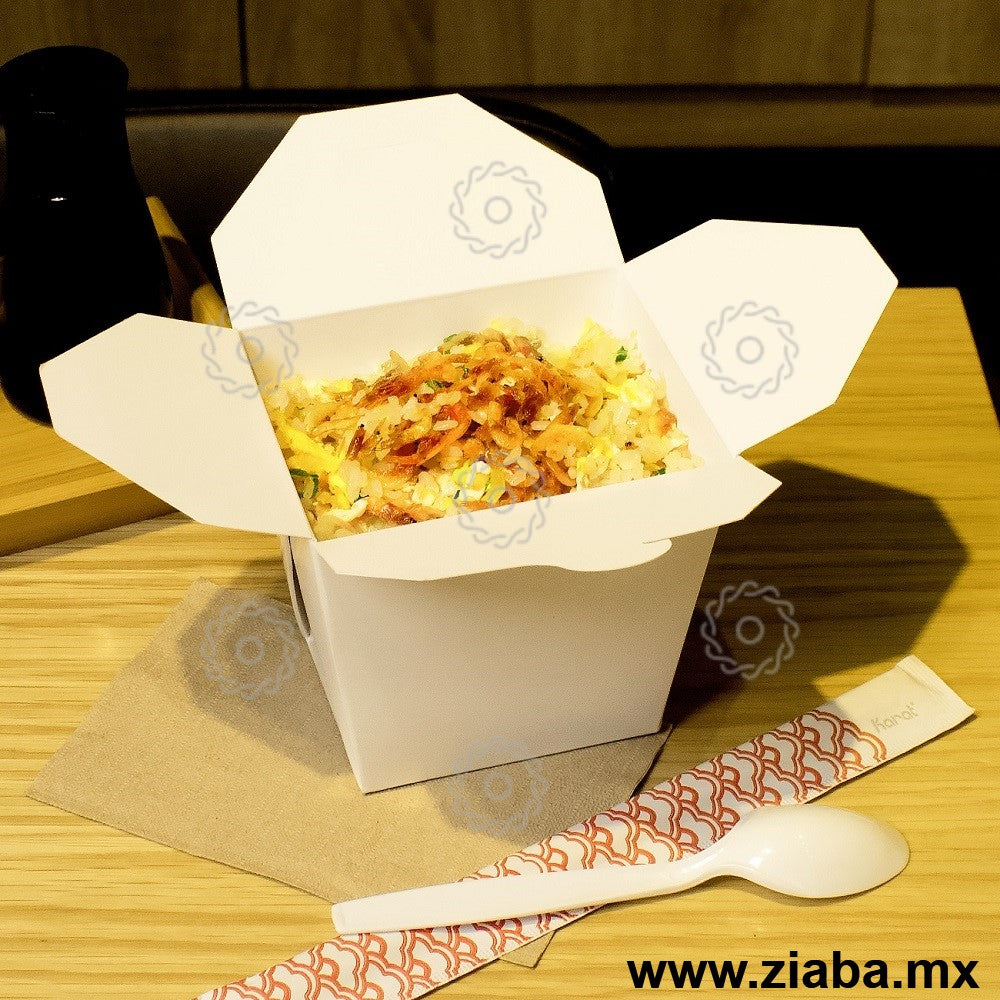 Caja de Cartón para Comida China, Blanca, 32oz - Karat - Ziaba Gourmet