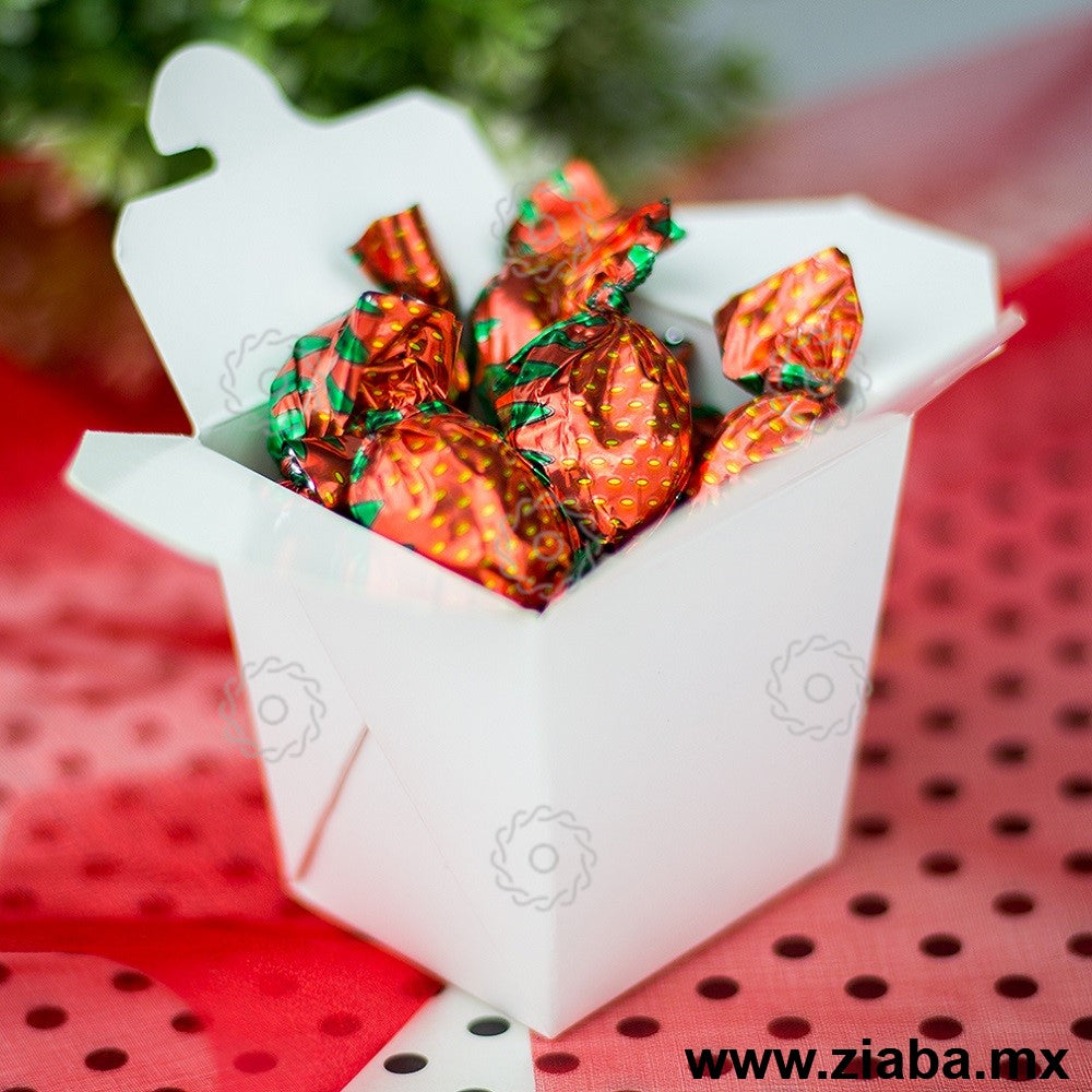 Caja de Cartón para Comida China, Blanca, 8oz - Karat