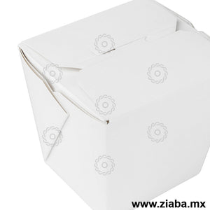 Caja de Cartón para Comida China, Blanca, 8oz - Karat