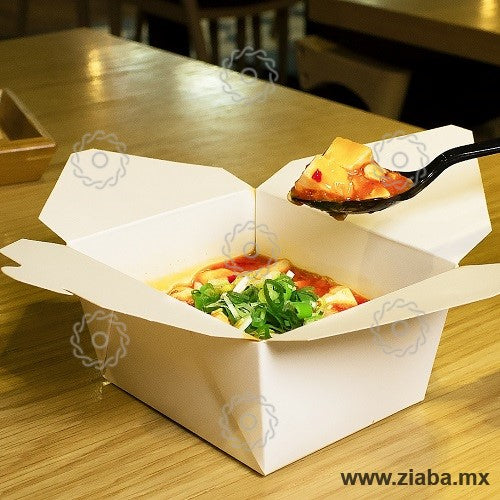 Contenedor Rectangular de Cartón para Alimentos, Blanco, 30oz - Karat