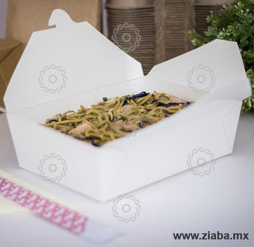 Contenedor Rectangular de Cartón para Alimentos, Blanco, 76oz - Karat