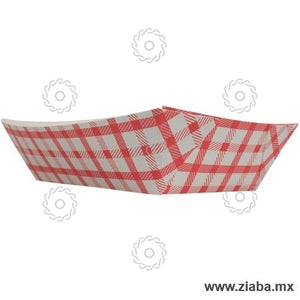 Charola de cartón para alimentos, Diseño Rojo y Blanco - 450g - Karat