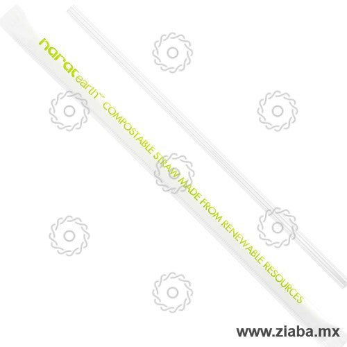 Popote Biodegradable de PLA Estuchado, 20cm x 5mm - Karat Earth