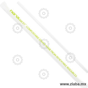 Popote Biodegradable de PLA Estuchado, 20cm x 5mm - Karat Earth