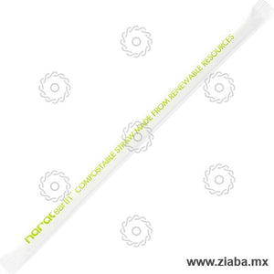 Popote Biodegradable de PLA Estuchado, 20cm x 5mm - Karat Earth