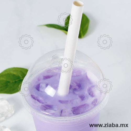 Popote Biodegradable de Papel Estuchado para Tapioca, 23cm x 10mm, Blanco - Karat Earth