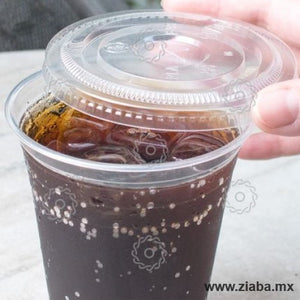 Tapa Biodegradable de PLA con Ranura para Popote para Vaso para Bebidas Frías de 12-16oz, 98mm - Karat Earth