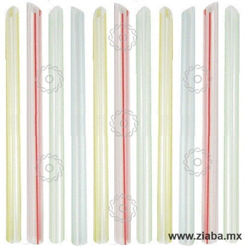 Popote rayado para tapioca - 19cm x 10mm - Karat - Ziaba Gourmet