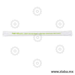 Popote Biodegradable de PLA estuchado para tapioca - 23cm x 10mm - Karat Earth