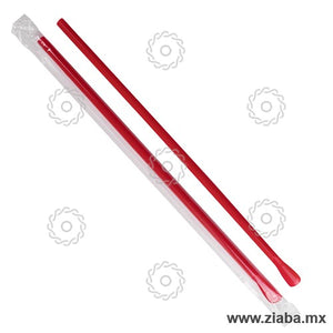 Popote cuchara estuchado rojo - 24cm x 6.5mm - Karat