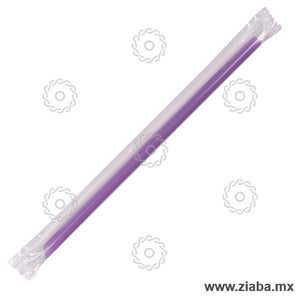 Popote estuchado morado - 20cm x 8mm - Karat