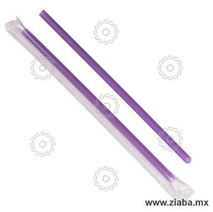 Popote estuchado morado - 20cm x 8mm - Karat