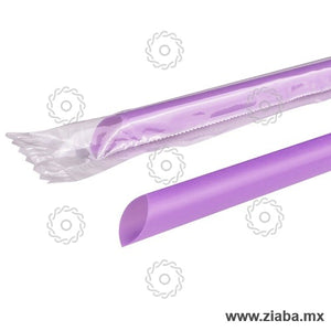 Popote estuchado morado - 20cm x 8mm - Karat