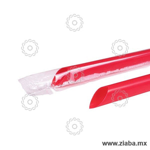 Popote estuchado para tapioca - 23cm x 10mm, Rojo - Karat