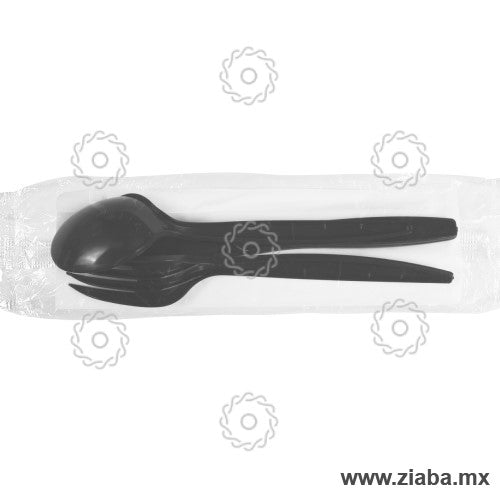 Kit de Cubiertos de Plástico con Servilleta Estuchado, Varios Colores - Karat