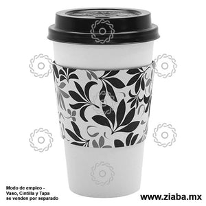 Cintilla Genérica Negra para vaso caliente - Karat